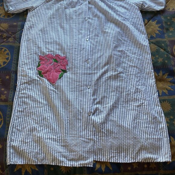 Betsey TW By Betsey Johnson Pearl Snap Loungewear Dress. Pocket. Size XL. Boho. - Picture 11 of 14